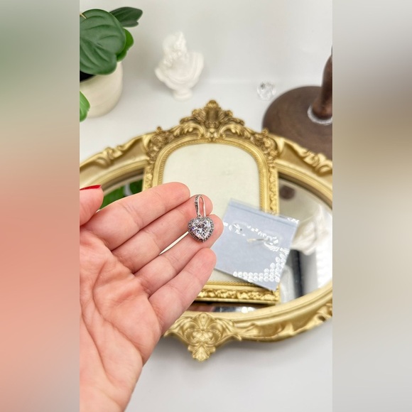 MARC Sterling Silver Heart Earrings – Swarovski® Marcasite & Cubic Zirconia - Picture 6 of 8